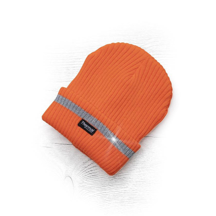 Obrázek z ADLER SPARK Zimní čepice pletená + fleece hi-viz oranžová 