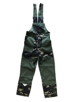 M+P DAVID Dětské pracovní kalhoty s laclem khaki/maskáč