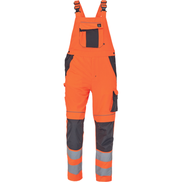 Obrázek Cerva MAX VIVO HI-VIS Pracovní kalhoty s laclem oranžové