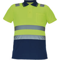 Cerva CADIZ HV Pánská polokošile žlutá / navy